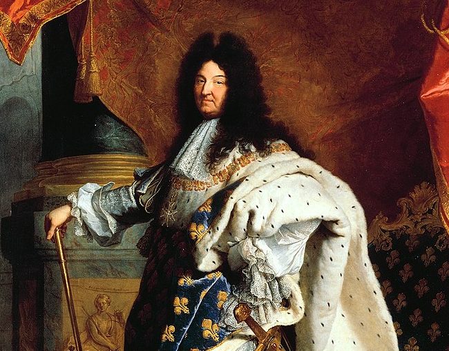 Rei Luis XIV da França com sua volumosa peruca